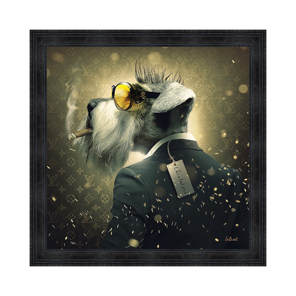 Tableau Chien Fumeur Lunettes Jaunes – Image 2