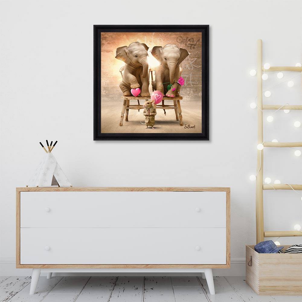 Cadre Sylvain Éléphanteaux Luxury 73x73cm – Image 2