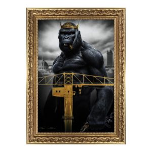 Cadre Doré Gorille In Nantes Granger 49x69cm