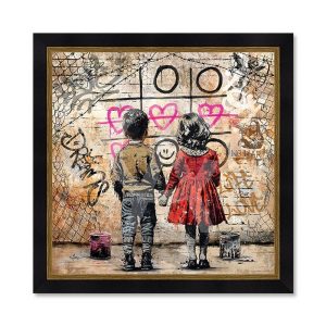 Cadre les Petits Amoureux et le Morpion Romaric 73x73cm