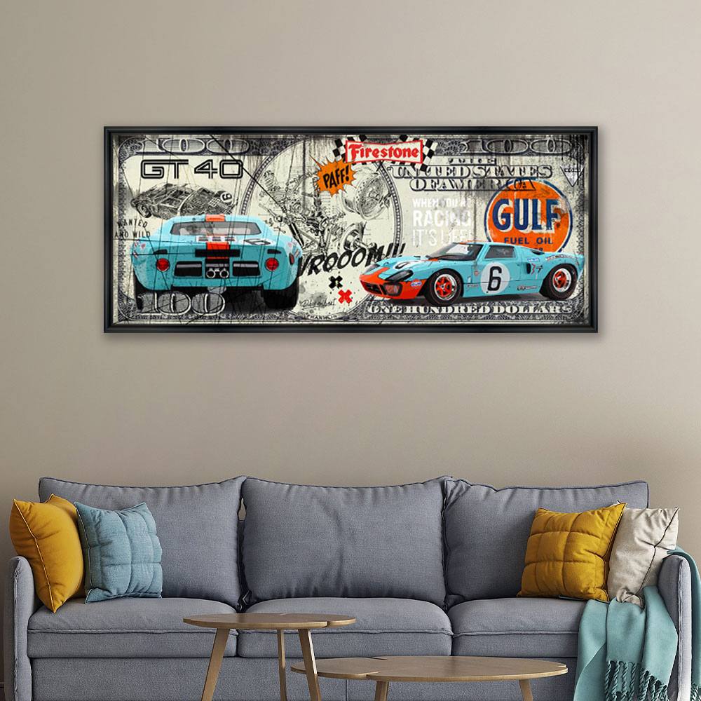 Tableau Dollar Ford GT Gulf Rubix 26.5×53 cm – Image 2