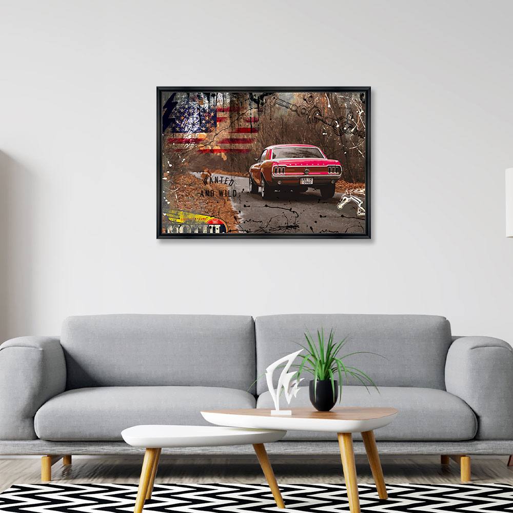 Tableau Mustang Fastback Red Rubix 48x68cm – Image 2