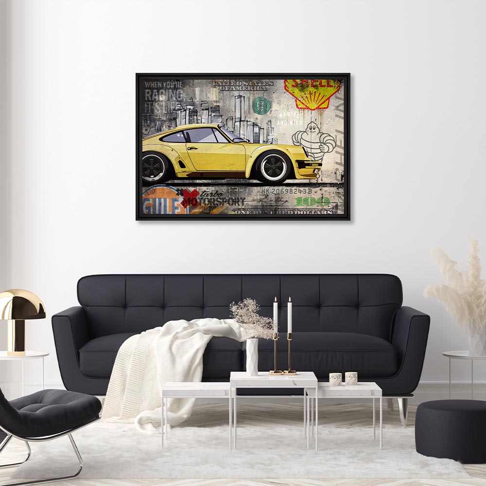 Tableau Rubix Turbo 911 Yellow 88x128cm – Image 2