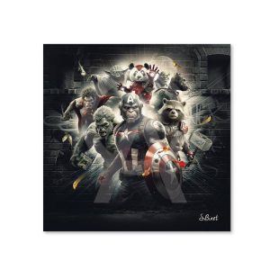 Petit Cadre Super Héros Sylvain Binet 20x20cm