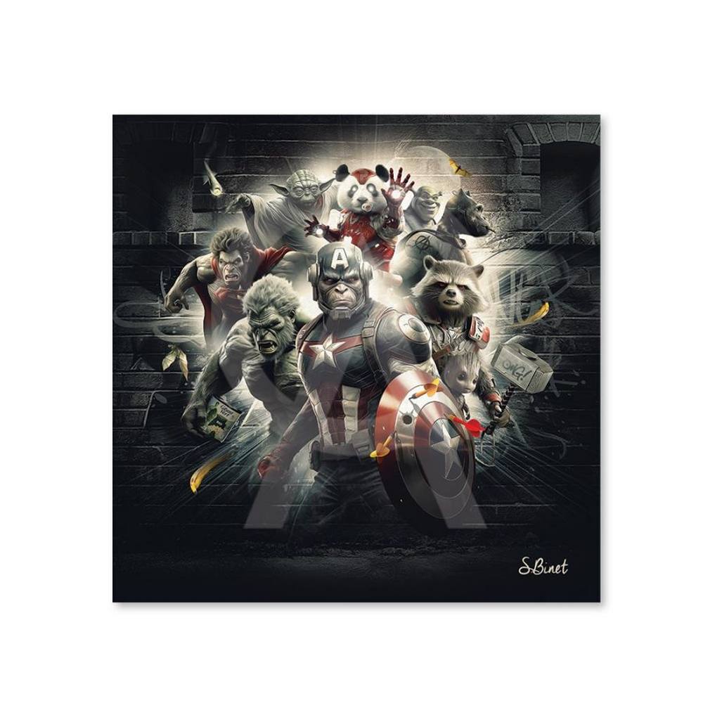 Petit Cadre Super Héros Sylvain Binet 20x20cm