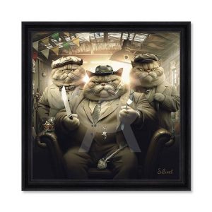 Tableau Chats Mafia Sylvain Binet 93x93cm
