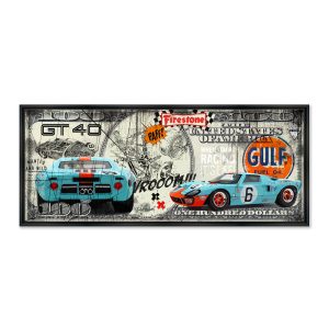 Tableau Dollar Ford GT Gulf Rubix 26.5×53 cm