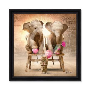 Cadre Sylvain Éléphanteaux Luxury 73x73cm